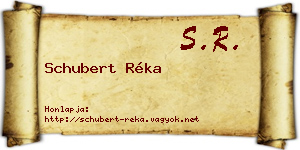 Schubert Réka névjegykártya